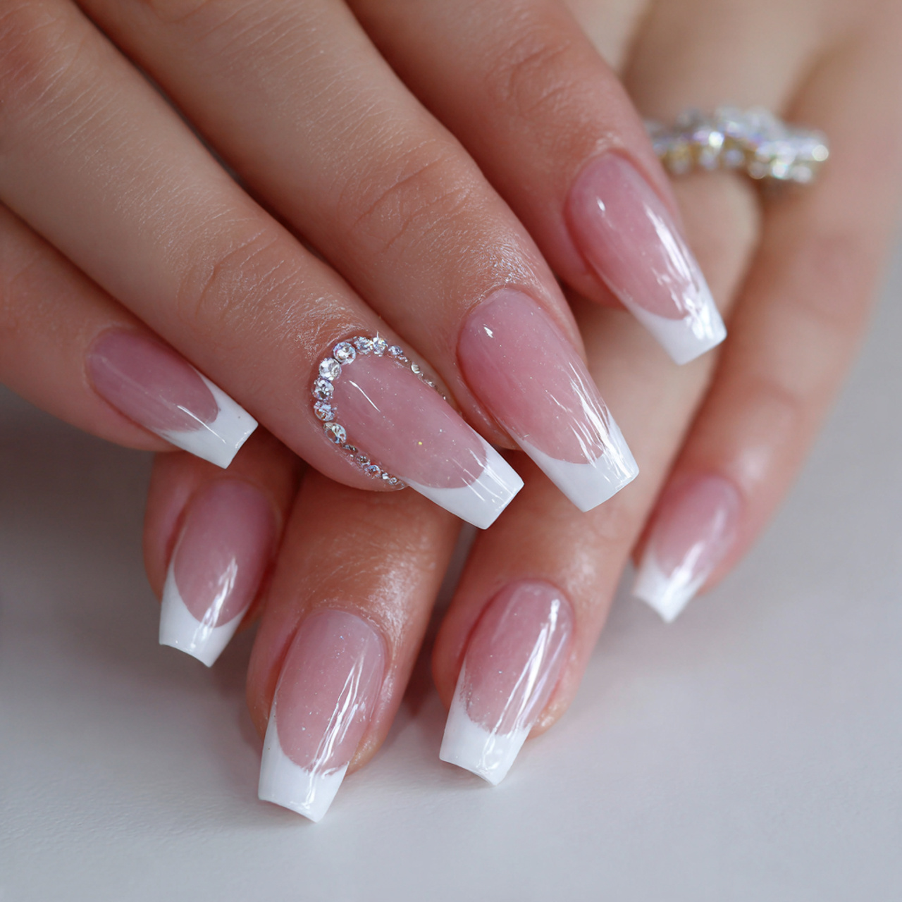 White French Tip Nails: 15 Chic Styles You Need Now 4 Acrylic White French Tip Nails