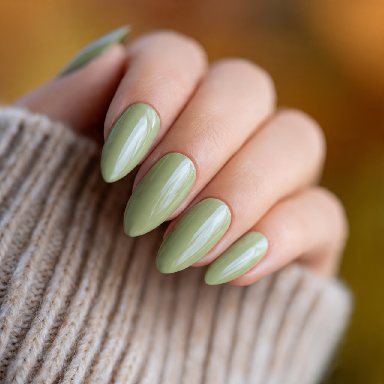 Sage Green Nails: 15 Fresh, Classy & Modern Styles 5 Almond Sage Green Nails