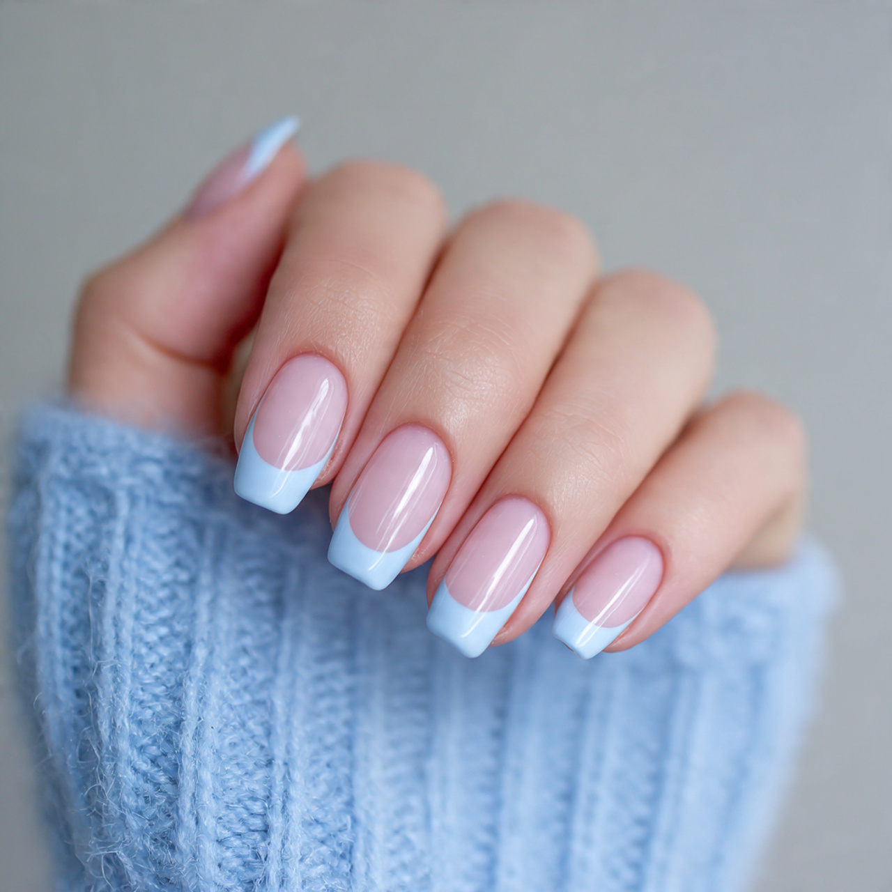 Baby Blue Nails: 18 Chic, Trendy & Perfect for Any Occasion 5 Baby Blue French Tip Nails