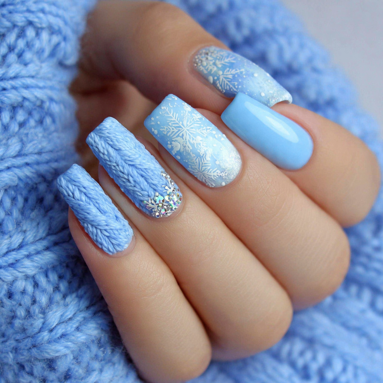 Baby Blue Nails: 18 Chic, Trendy & Perfect for Any Occasion 6 Baby Blue Nail Art Ideas