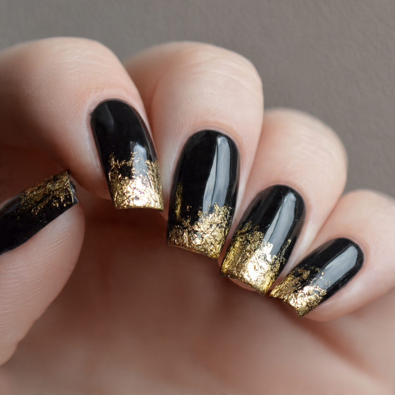 Black And Gold Wedding Nails