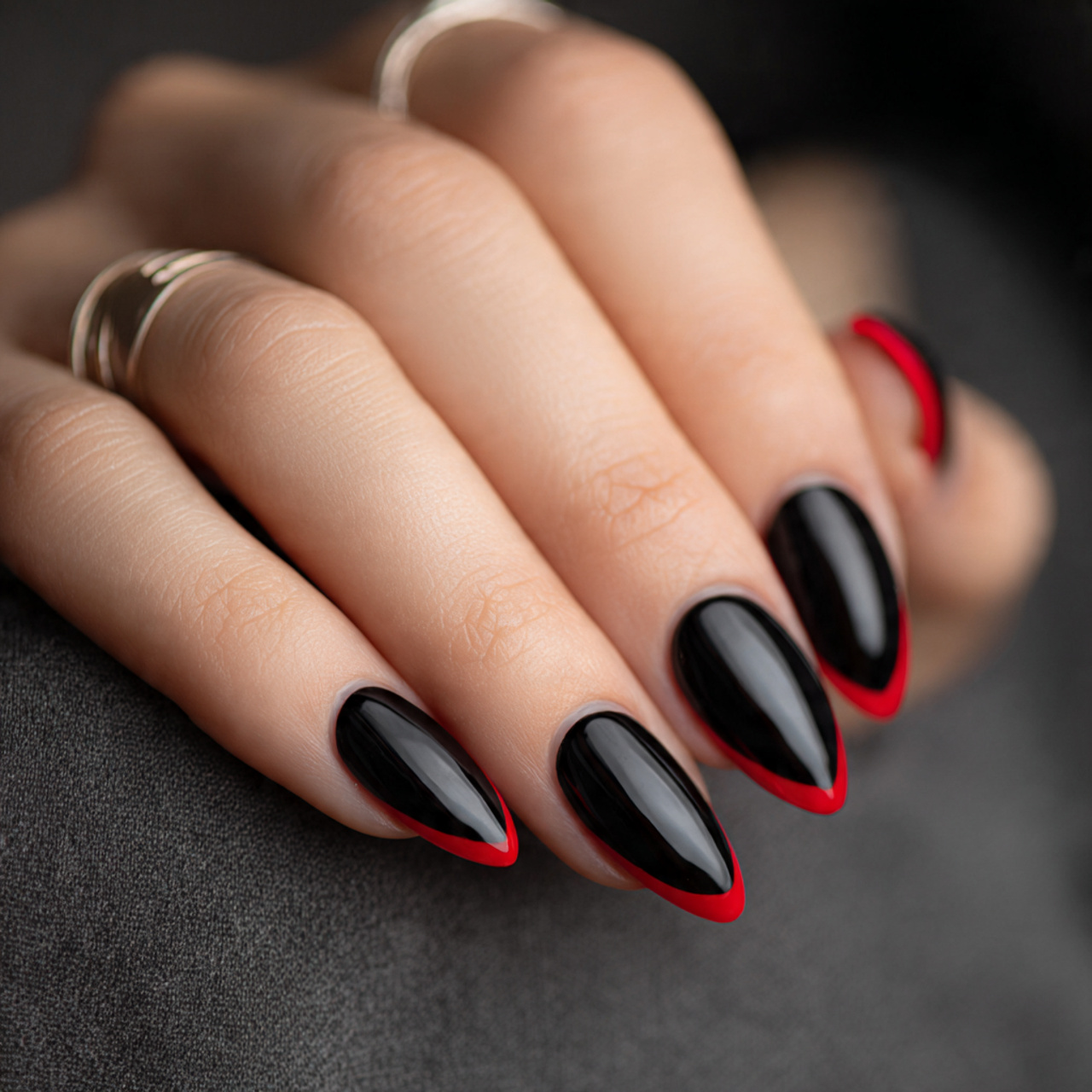 Bold Black And Red Nails