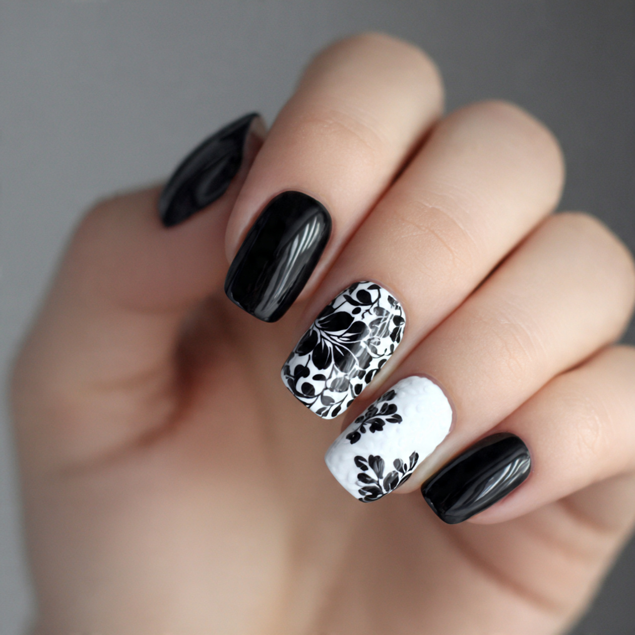 Black And White Nails Maintenance