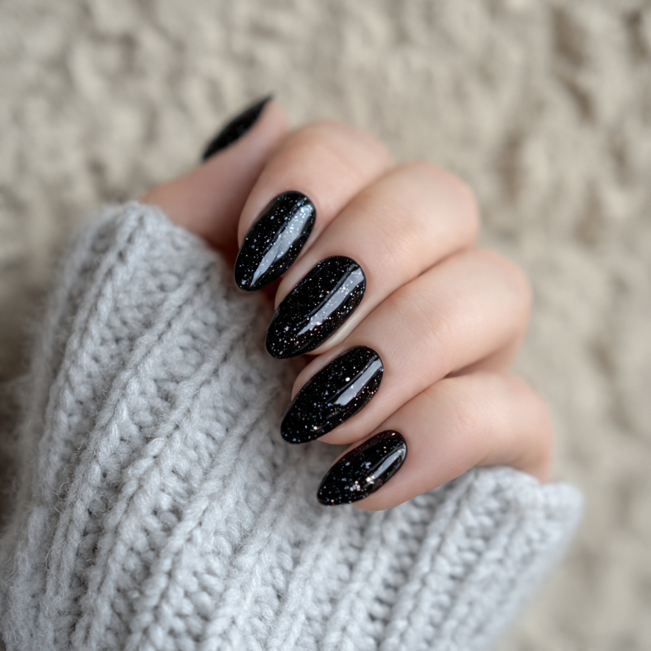 Black Nails Ideas for Winter