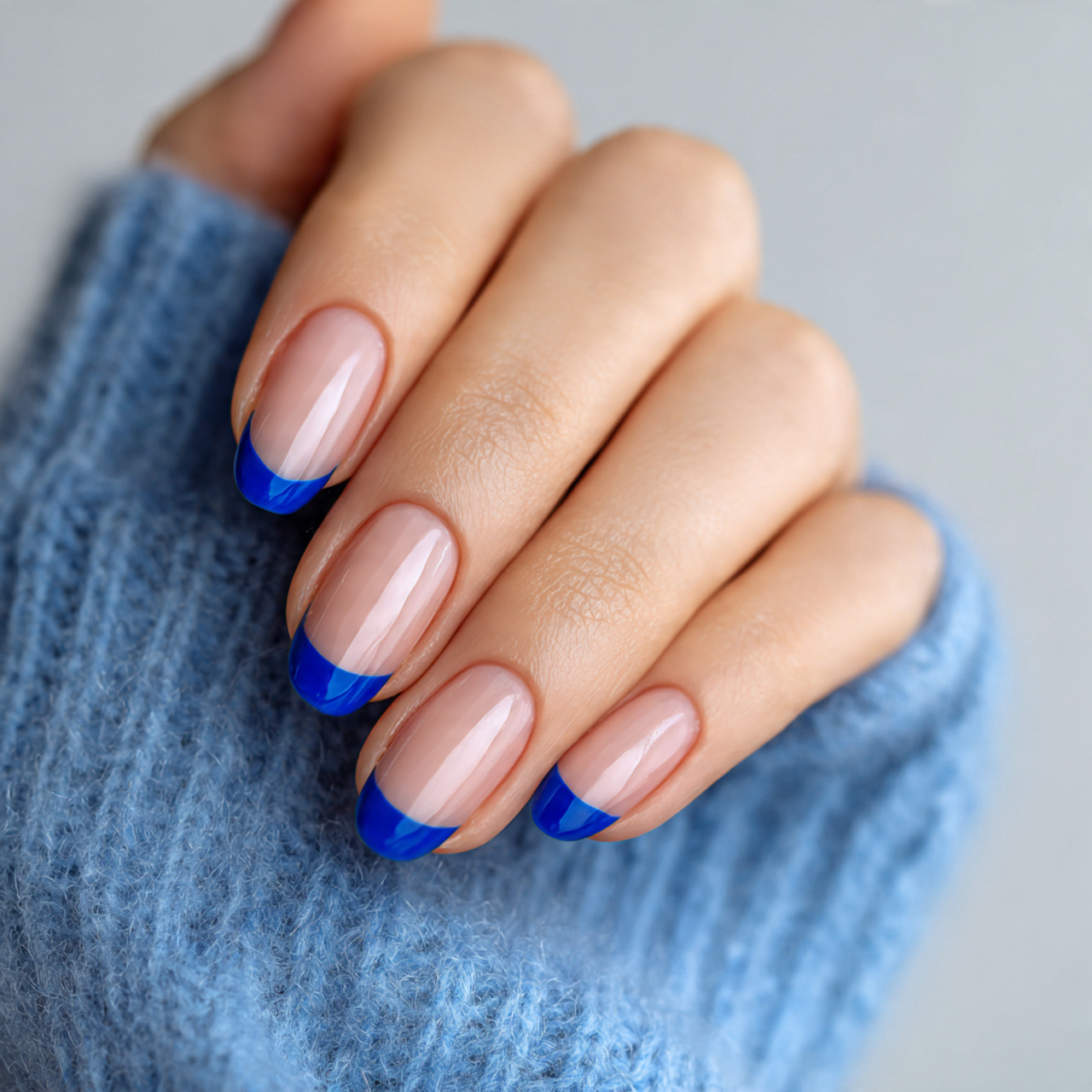 Blue French Tip Nails: 16 Trendy Designs & Easy DIY Ideas 11 Blue French Tip Nails For Fair Skin