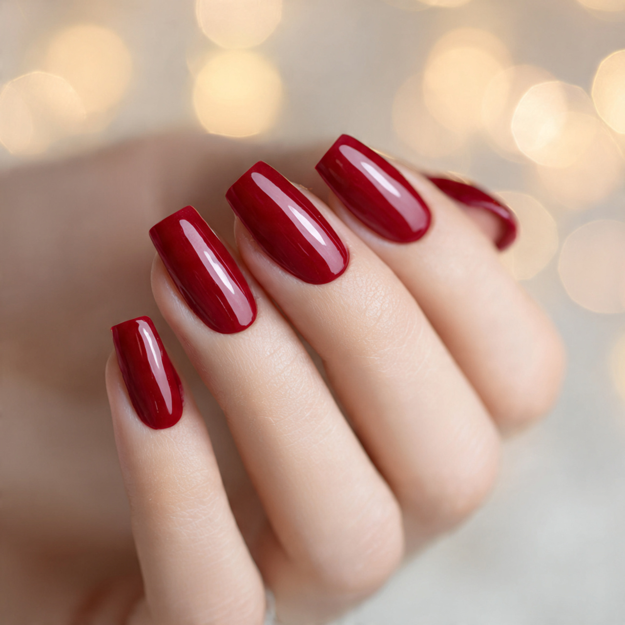 Cherry Red Gel Nails