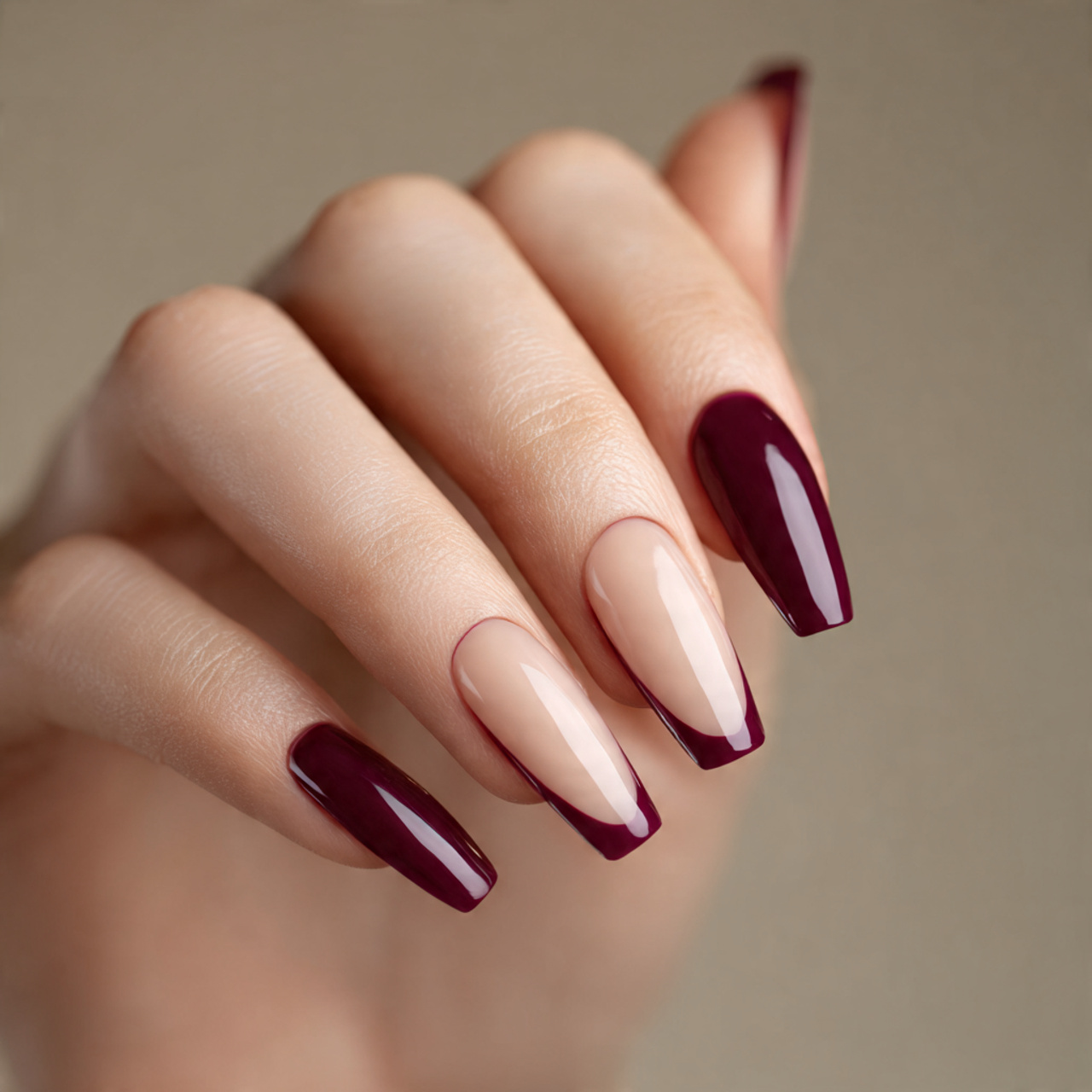 Burgundy French Tip Nails: 18 Classy, Bold & Must-Try Styles 7 Coffin Burgundy French Tip Nails