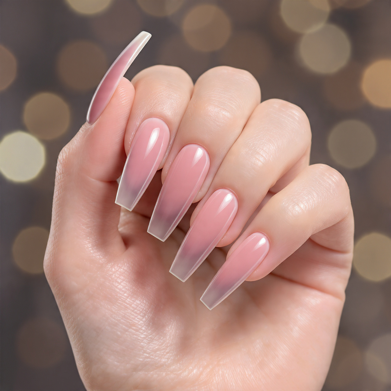 Elegant French Tip Acrylic Nails