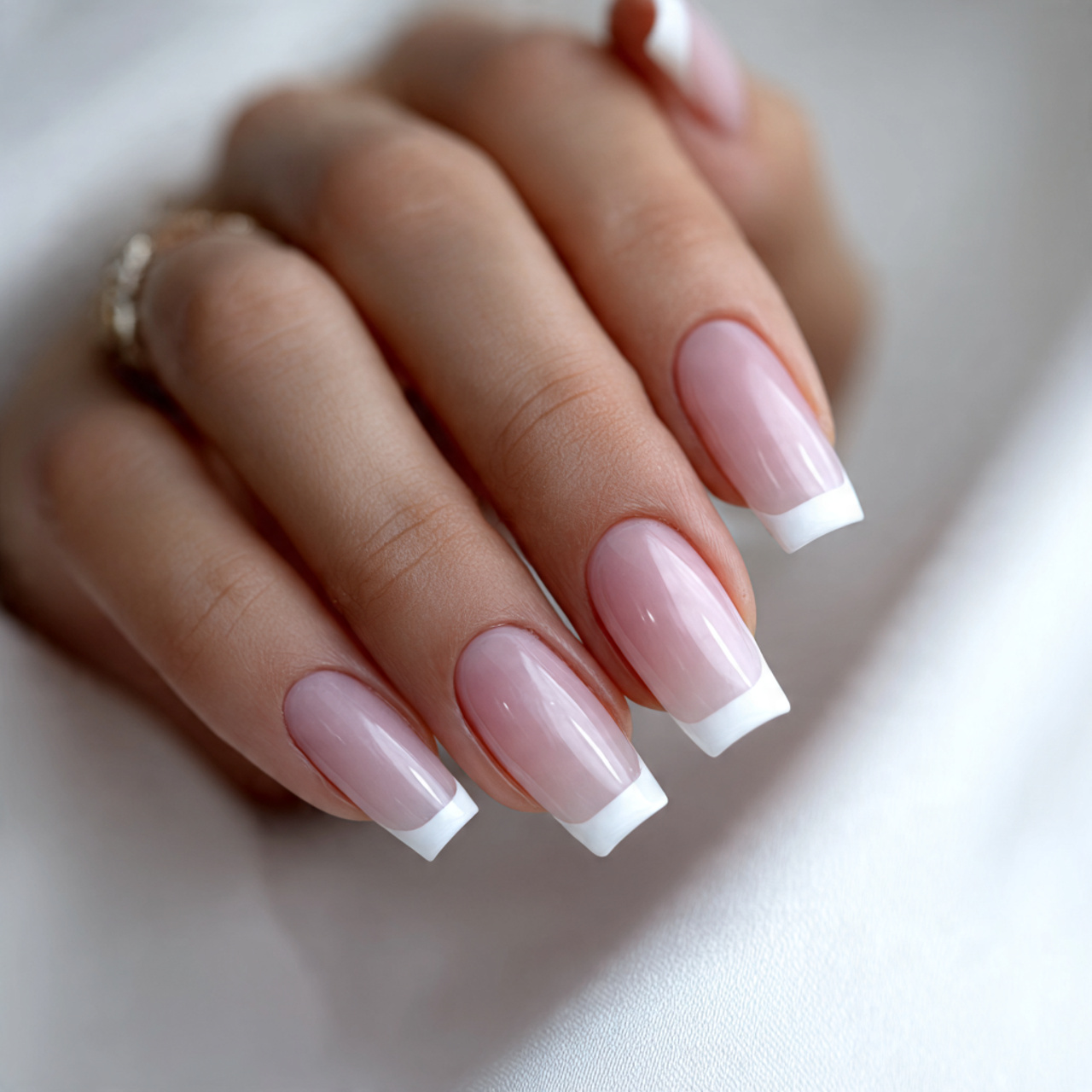 White French Tip Nails: 15 Chic Styles You Need Now 8 Coffin White French Tip Nails