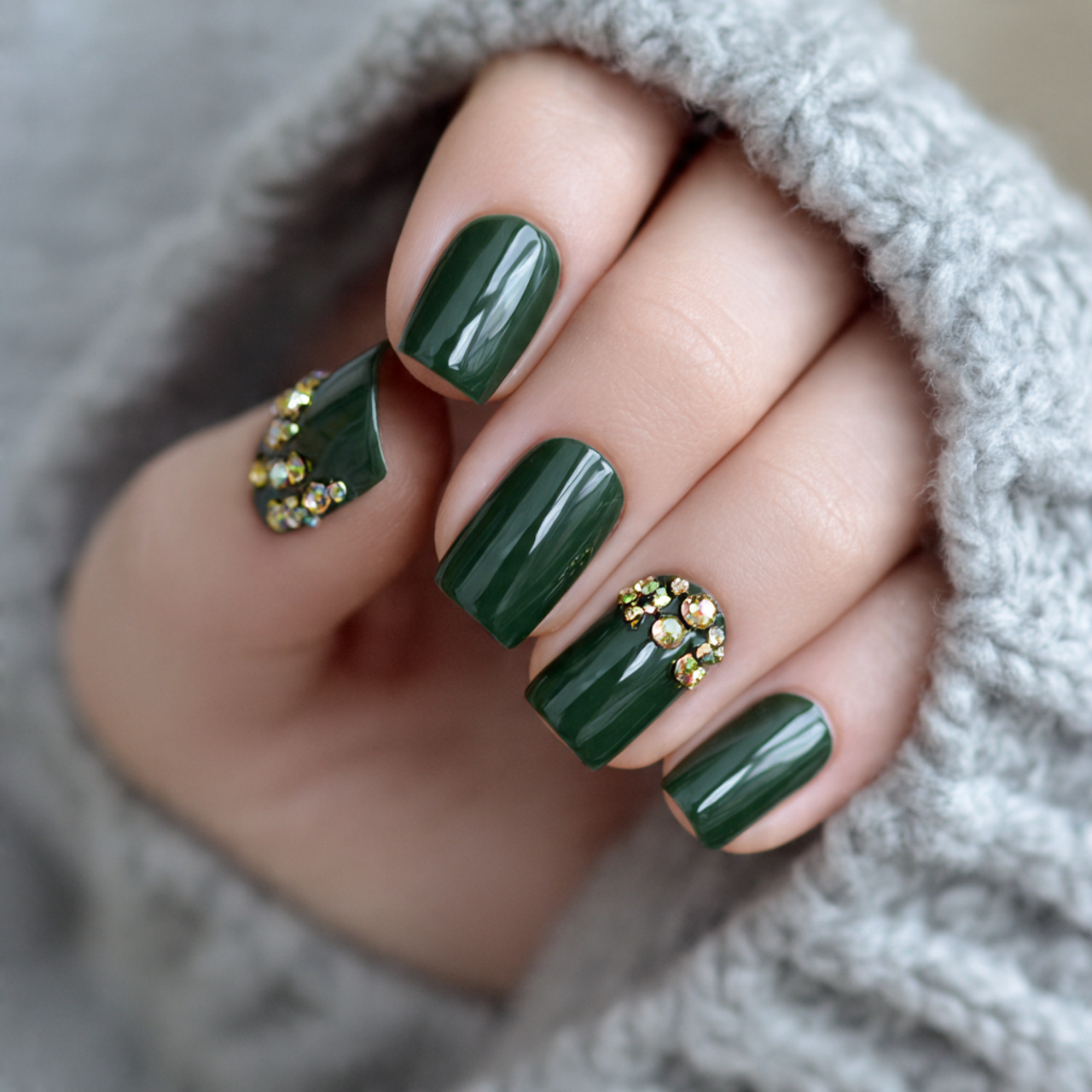 Dark Green Shade with Rhinestones