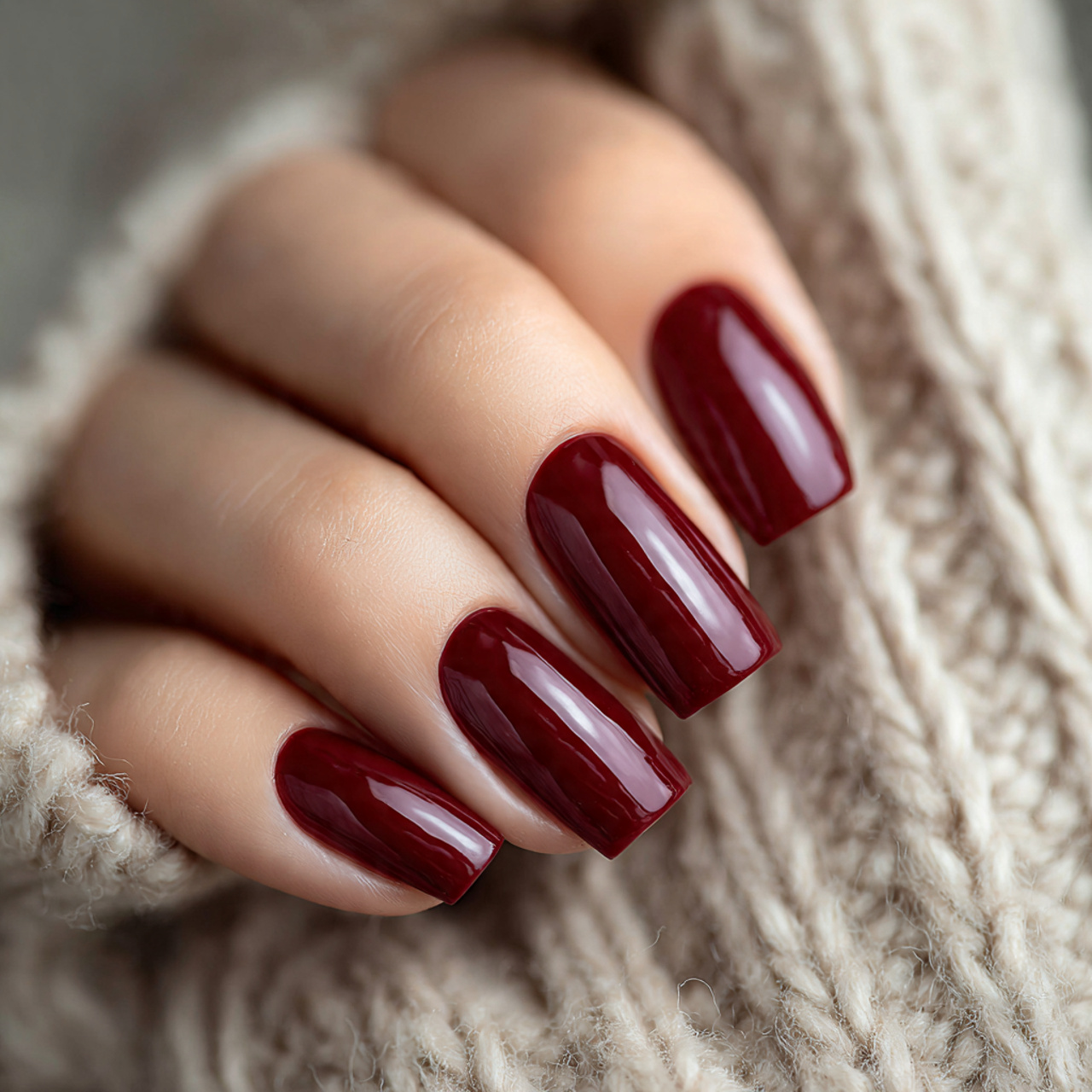 Dark Red Gel Nails Designs