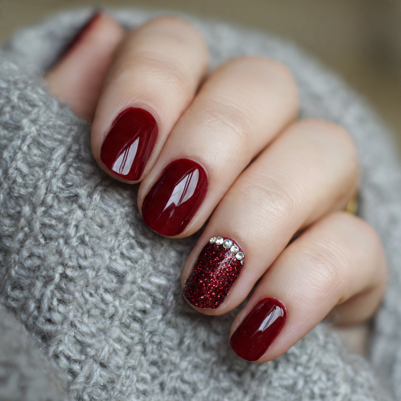 Red Prom Nails: 15 Stunning Ideas for a Glam Night Look 10 Dark Red Prom Nails