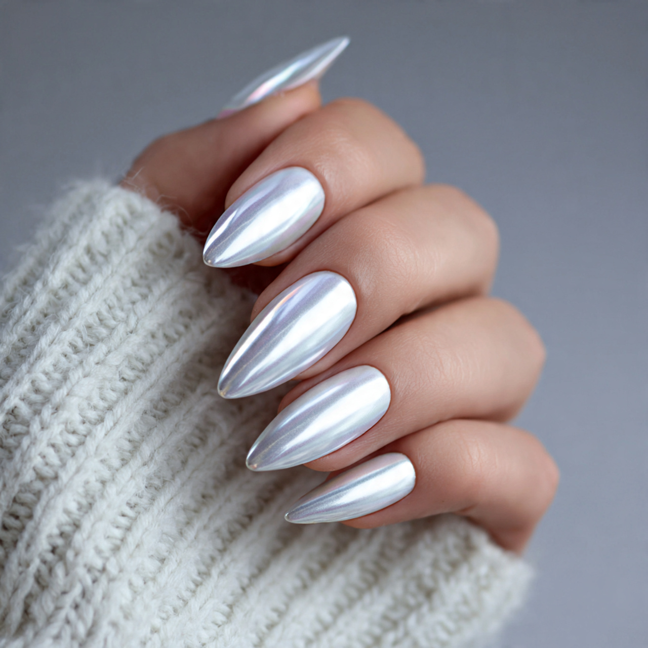 White Chrome Nails: 17 Stunning Styles to Try This Year 11 Gel White Chrome Nails