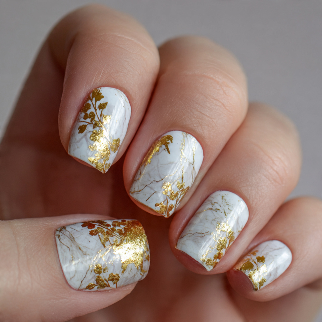 White and Gold Nails: 17 Chic Designs You’ll Love 2 Glamorous White And Gold Nail Art