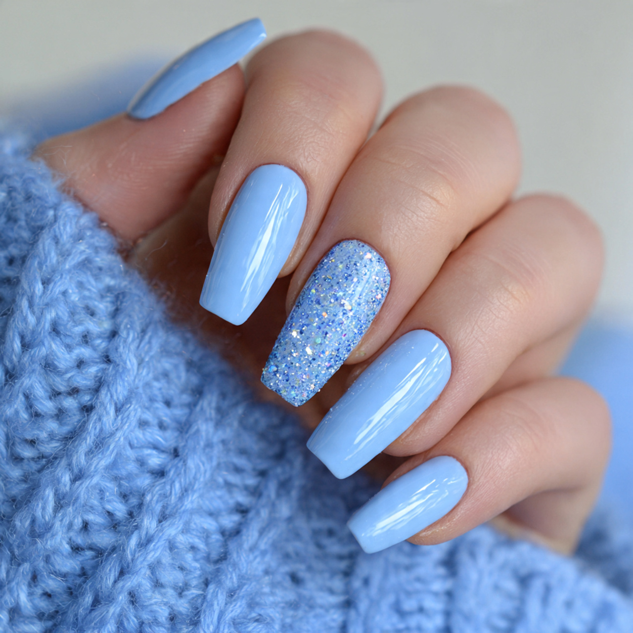 Baby Blue Nails: 18 Chic, Trendy & Perfect for Any Occasion 8 Light Baby Blue Nails