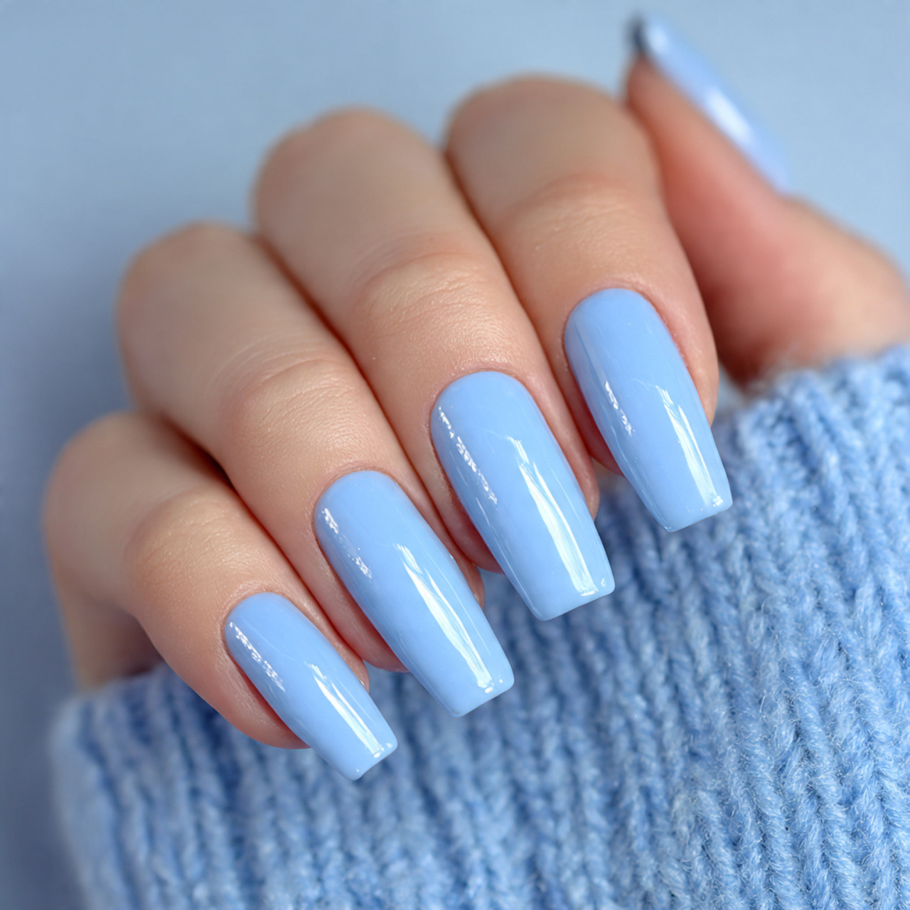 Light Blue Acrylic Nails