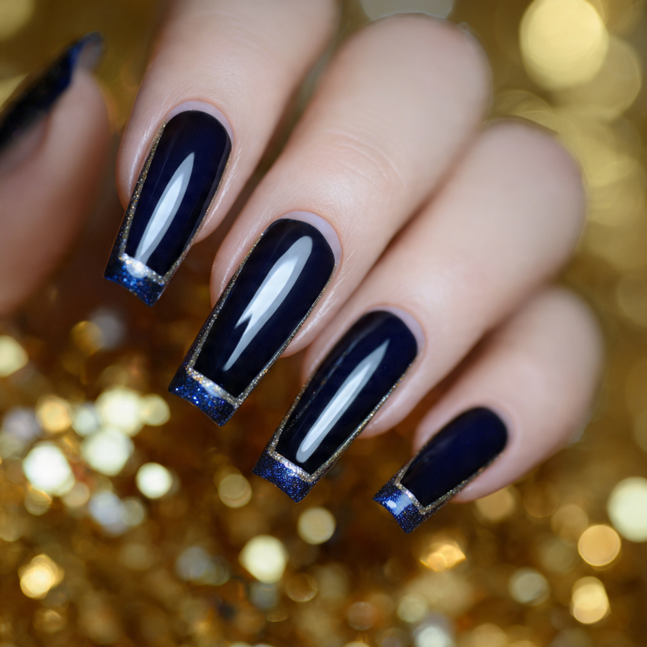 Blue French Tip Nails: 16 Trendy Designs & Easy DIY Ideas 5 Long Blue French Tip Nails