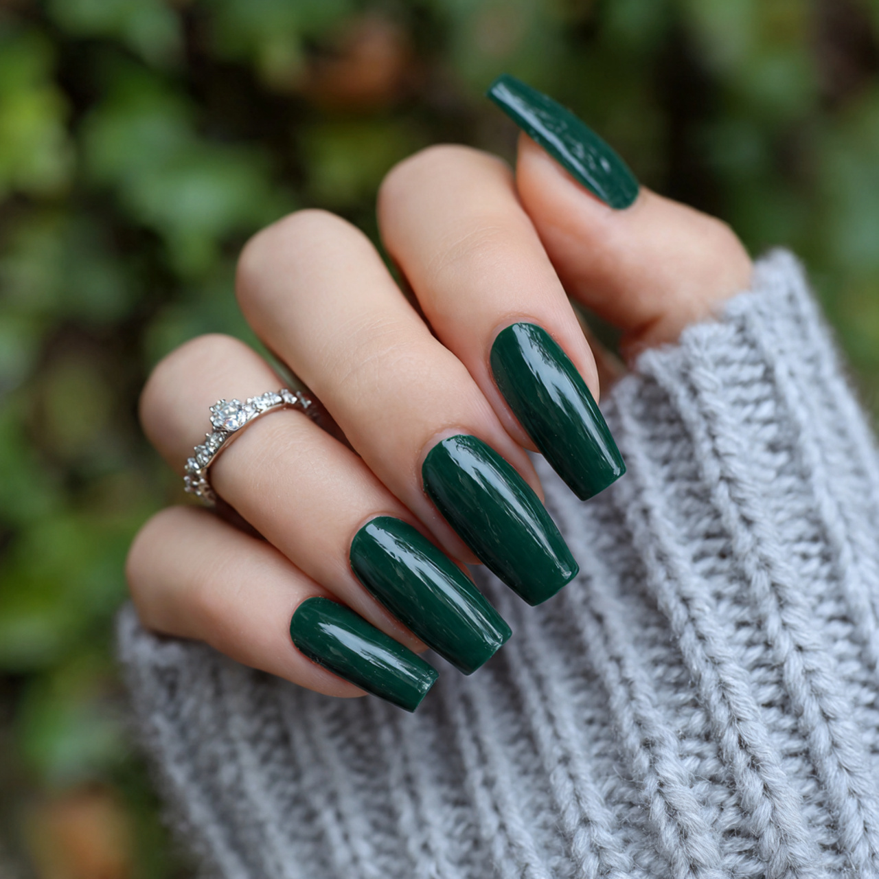 Dark Green Acrylic Nails Inspiration