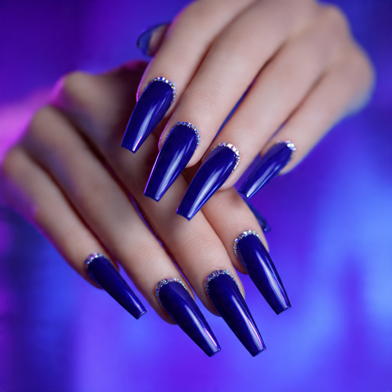 Navy Blue Nails: 18 Chic Designs You’ll Want to Try Now 13 Long Navy Blue Coffin Nails