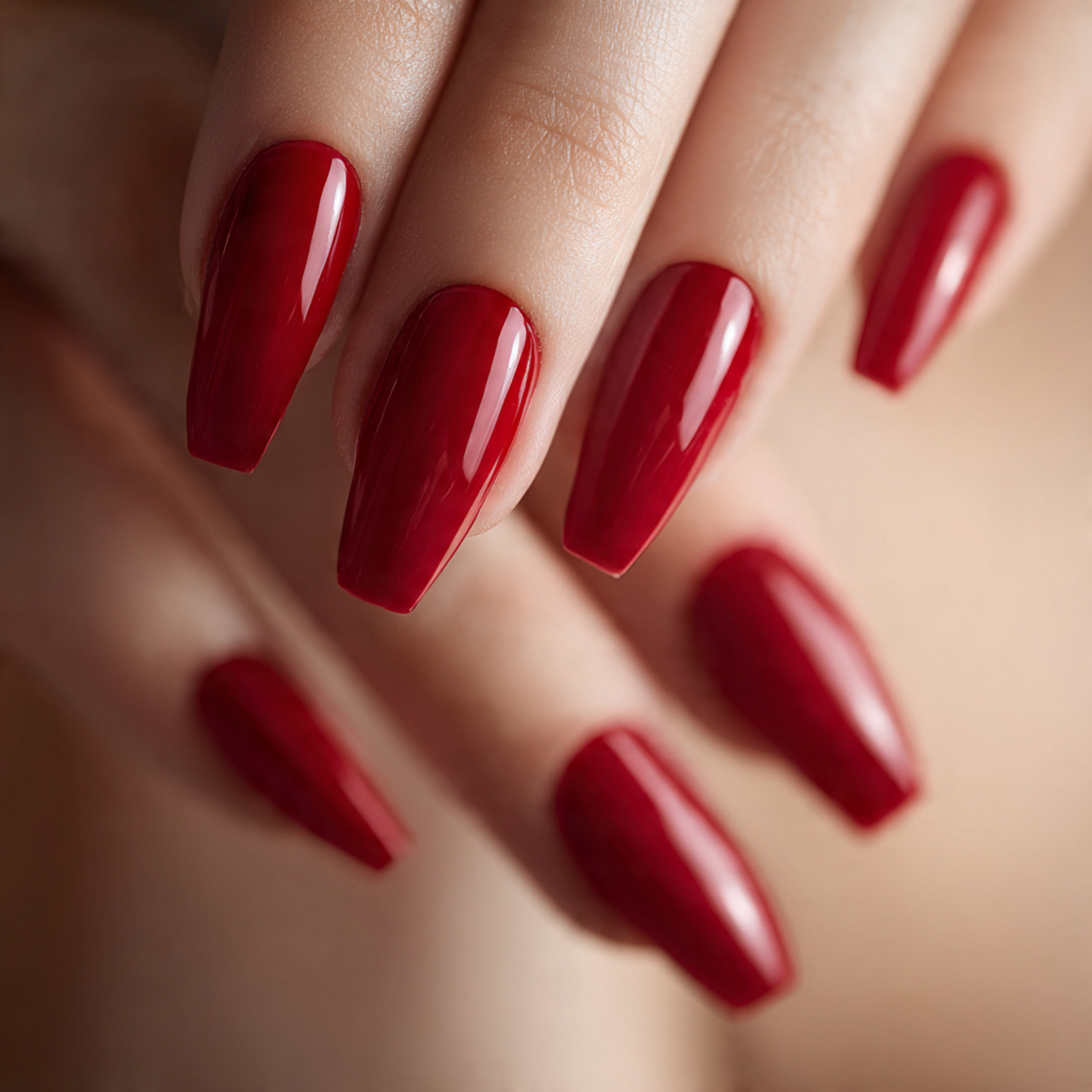 Long Red Nails Design