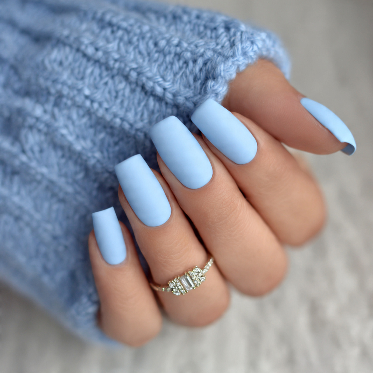 Baby Blue Nails: 18 Chic, Trendy & Perfect for Any Occasion 10 Matte Baby Blue Nails