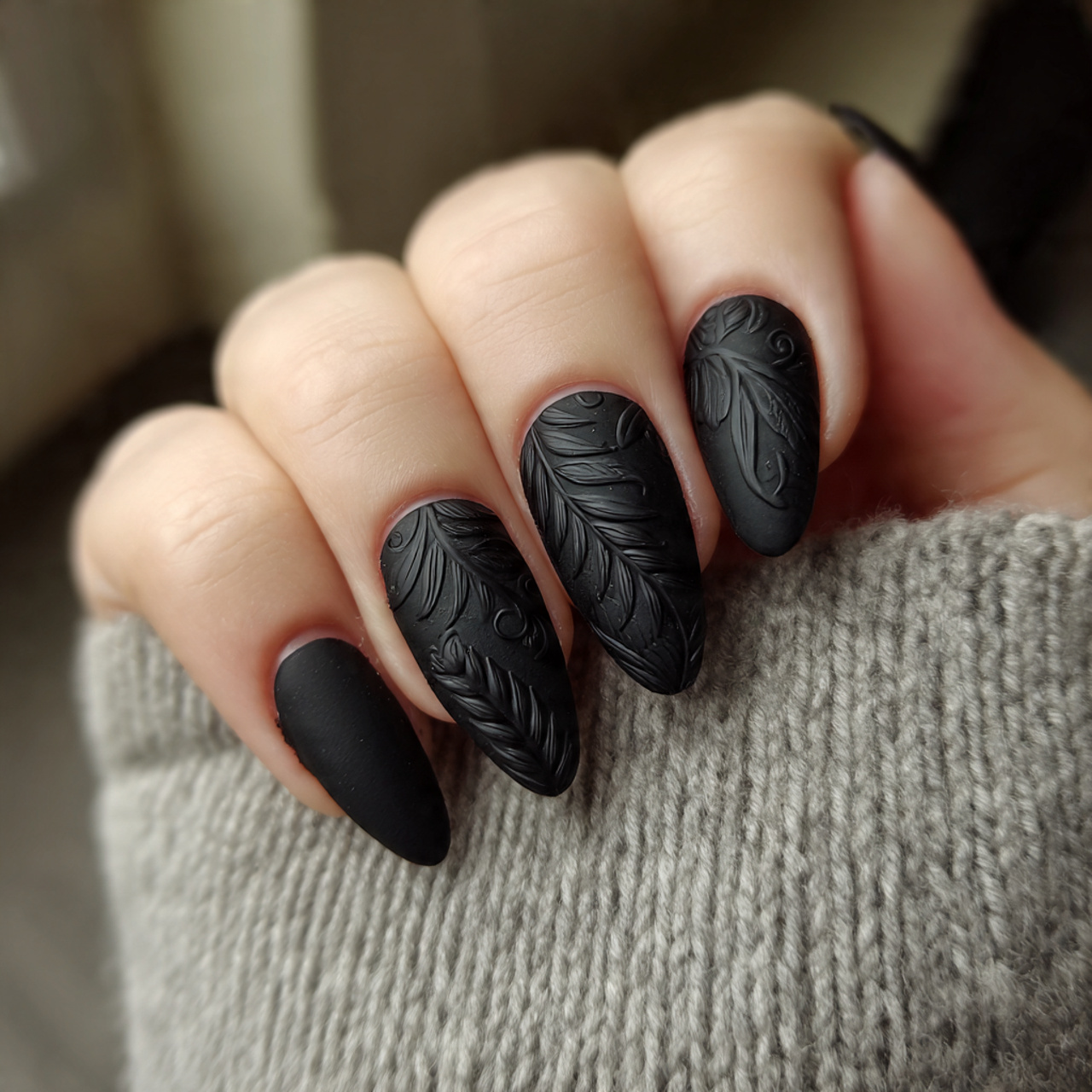 Matte Black Nails Ideas