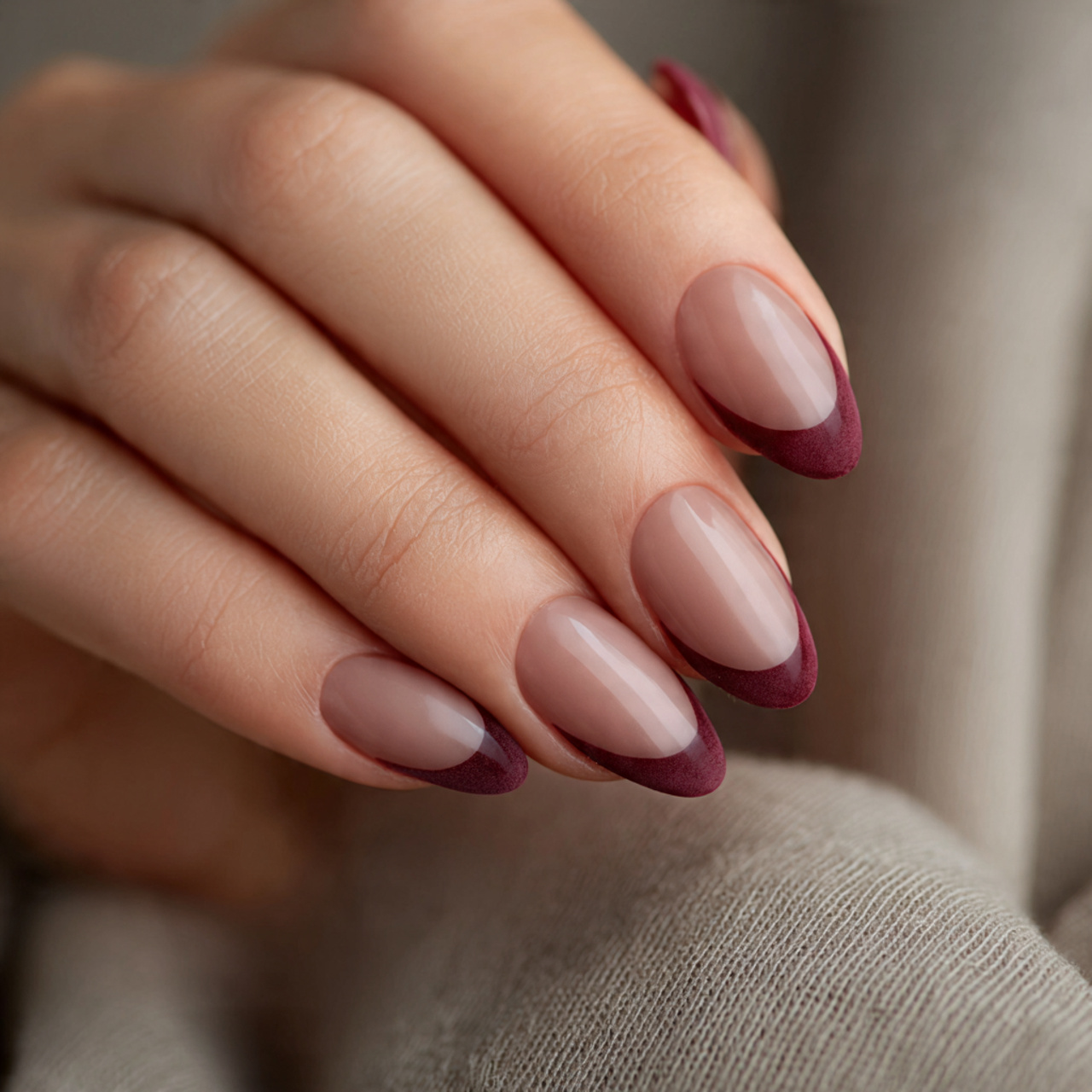 Burgundy French Tip Nails: 18 Classy, Bold & Must-Try Styles 5 Matte Burgundy French Tip Nails