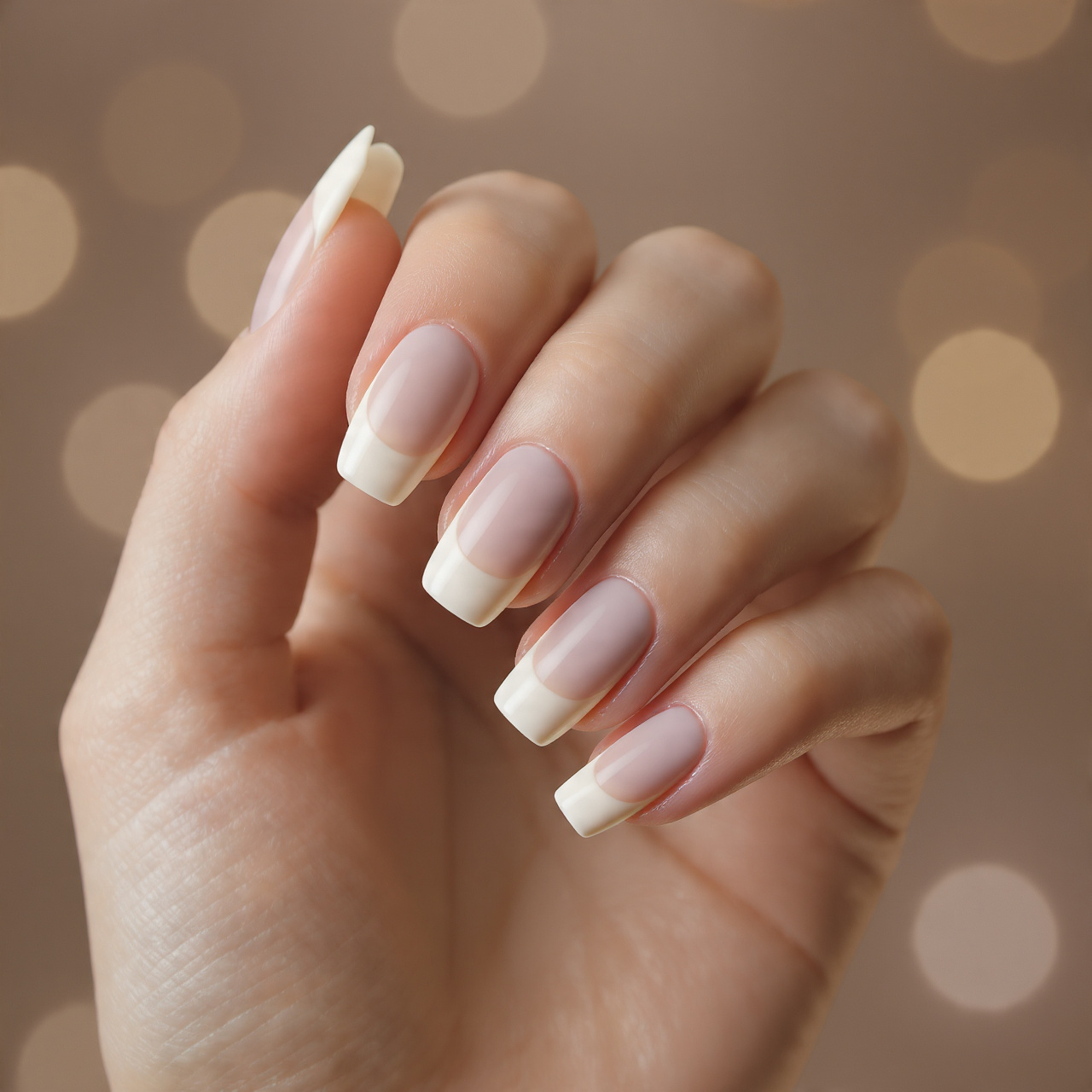 Matte French Tip Acrylic Nails