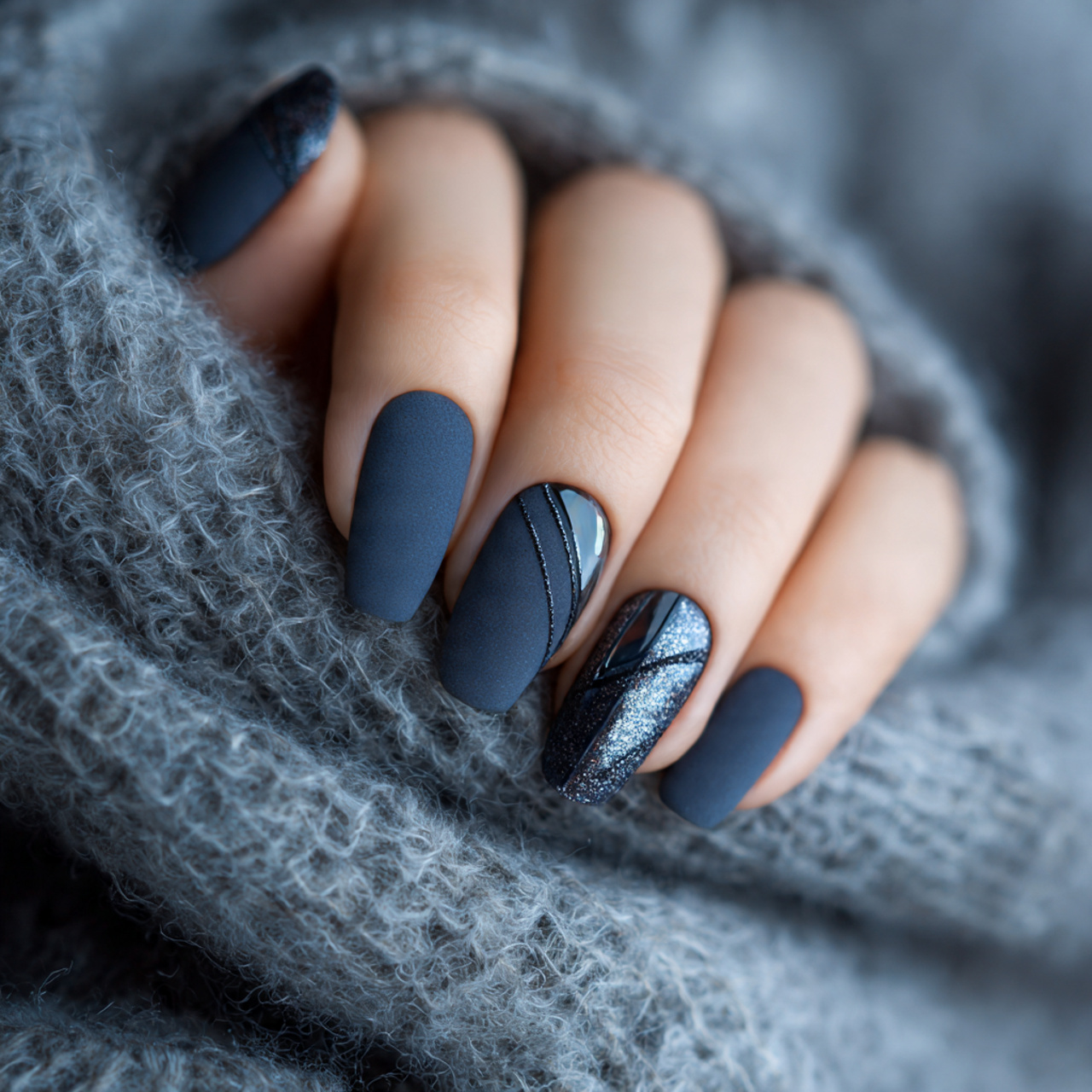 Navy Blue Nails: 18 Chic Designs You’ll Want to Try Now 9 Matte Navy Blue Nails