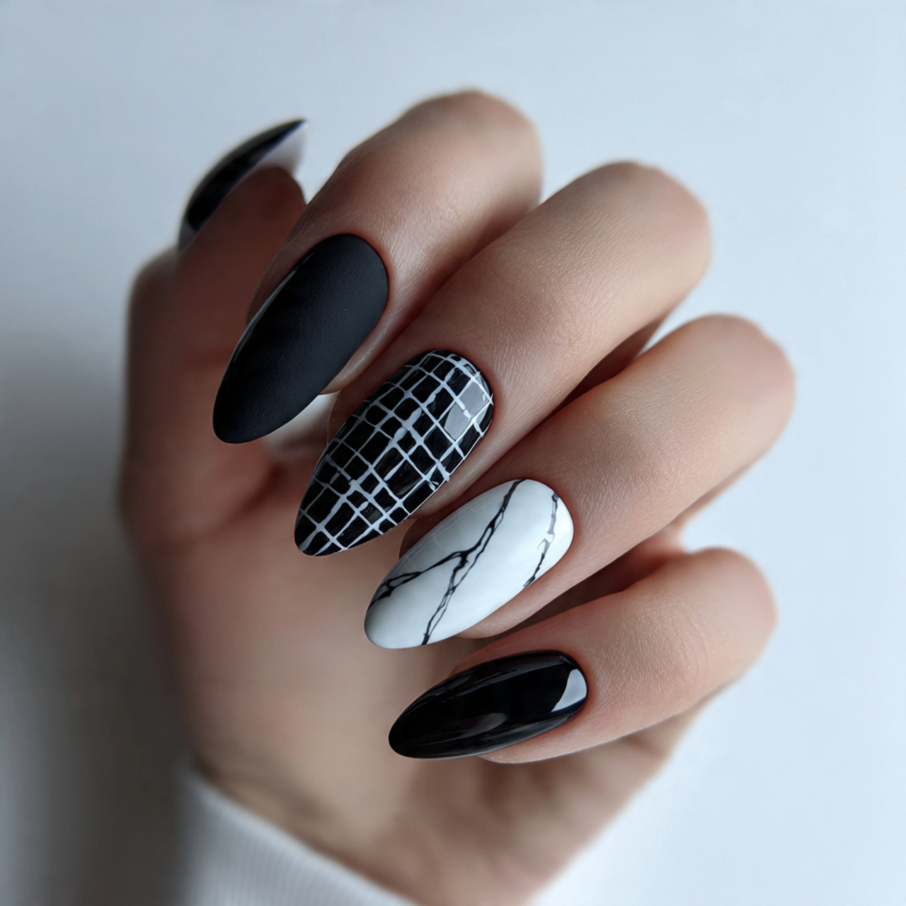 Black And White Nails Combinations