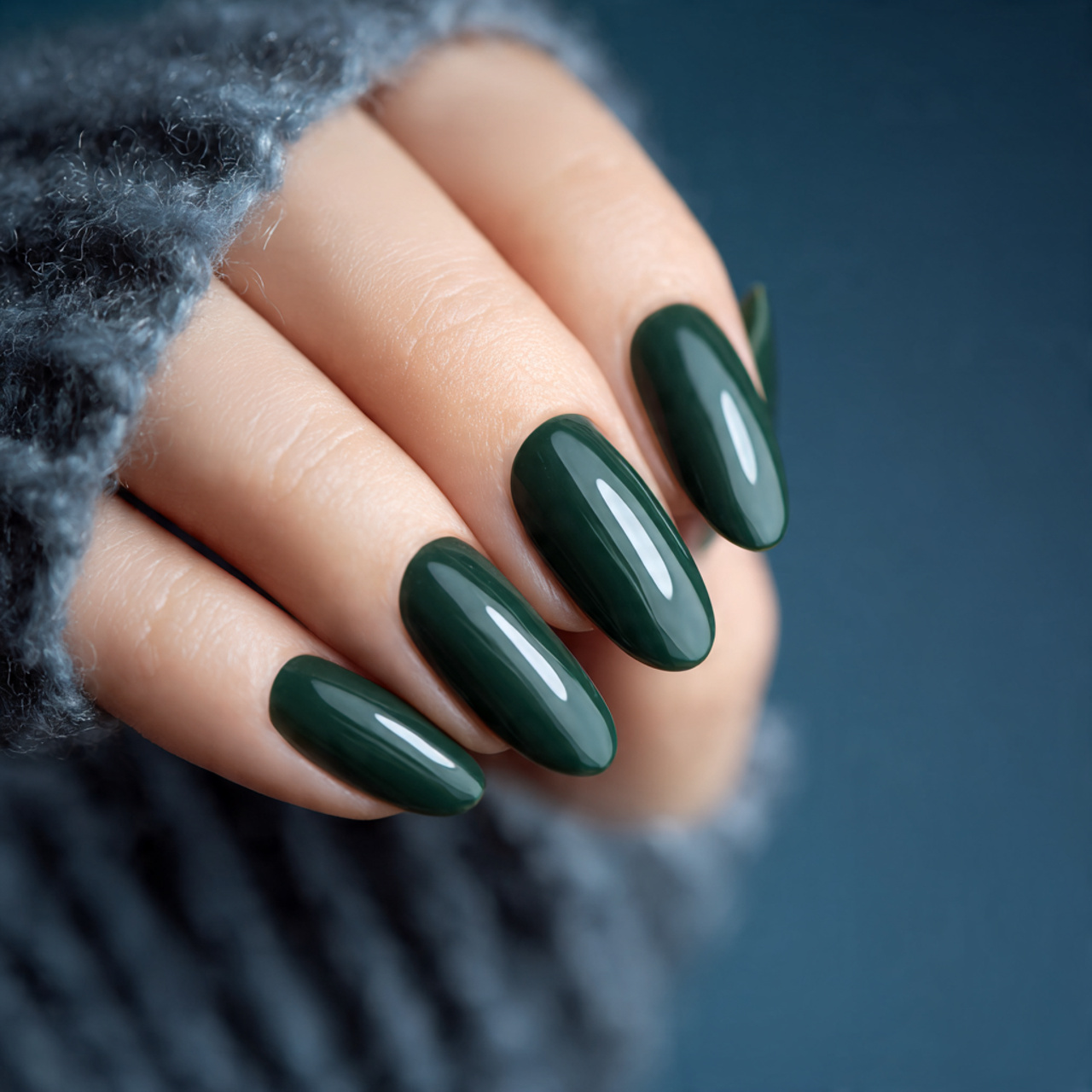 Dark Green Nails for Fall