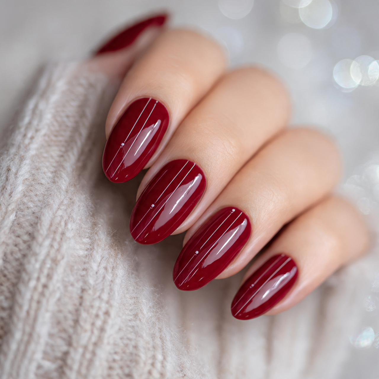 Minimalist Cherry Red Nails