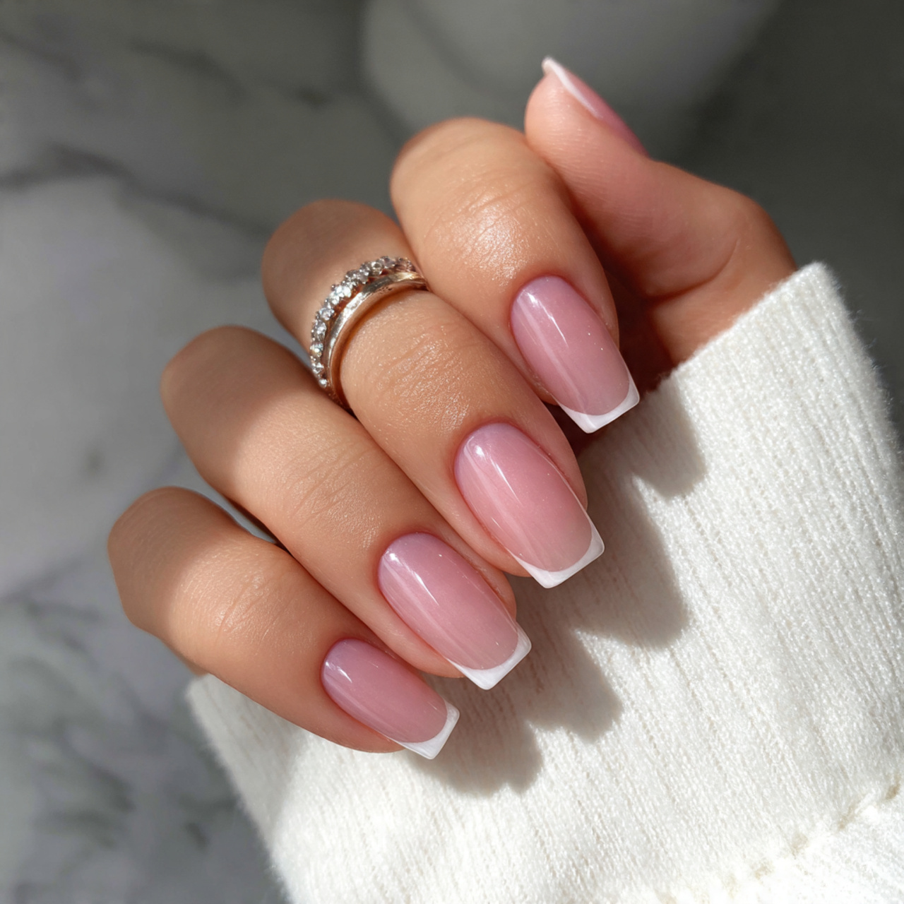 Minimalist French Tip Acrylic Nails