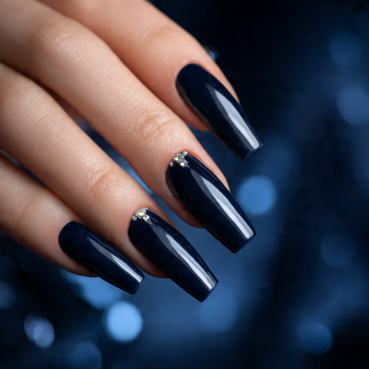 Navy Blue Nails: 18 Chic Designs You’ll Want to Try Now 3 Navy Blue Acrylic Nails