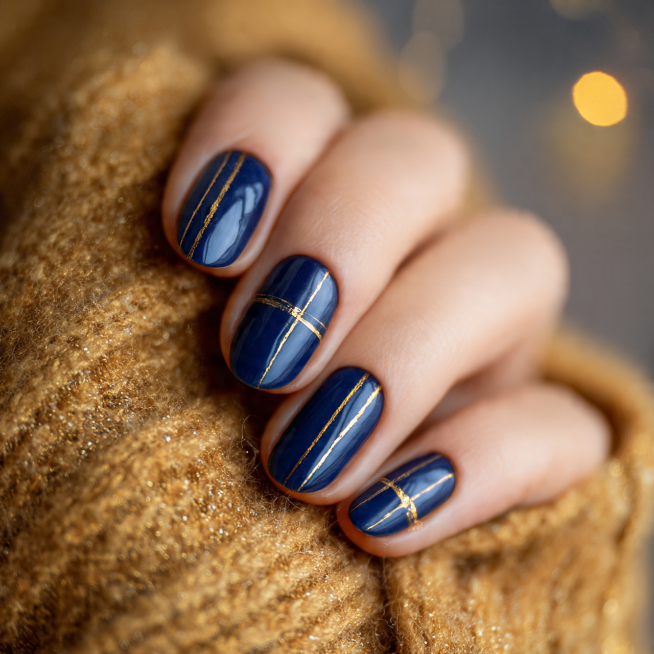 Navy Blue Nails: 18 Chic Designs You’ll Want to Try Now 14 Navy Blue Nails with Gold Accents