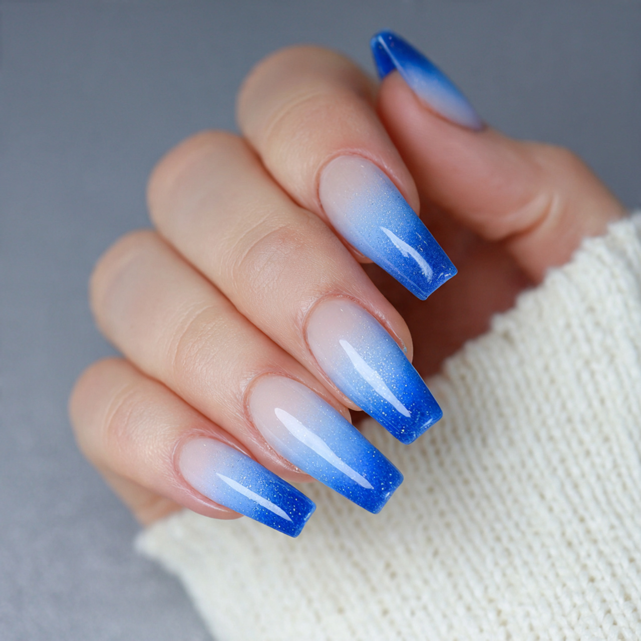 Blue French Tip Nails: 16 Trendy Designs & Easy DIY Ideas 2 Ombre Blue French Tip Nails