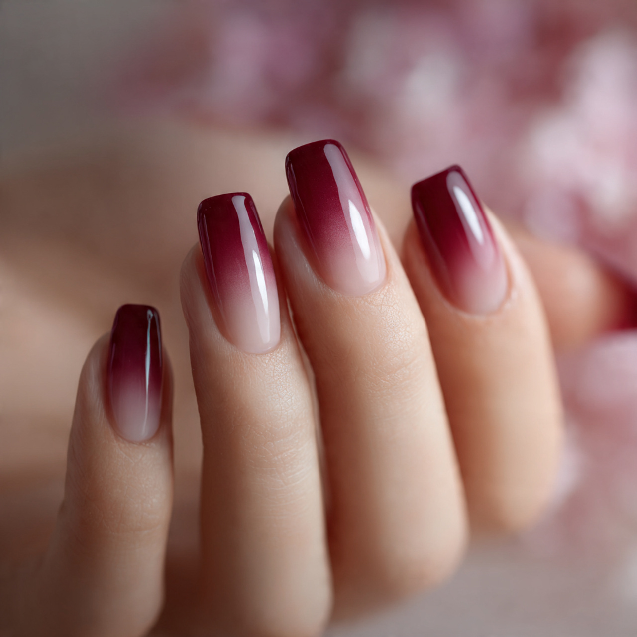 Burgundy French Tip Nails: 18 Classy, Bold & Must-Try Styles 3 Ombre Burgundy French Tip Nails