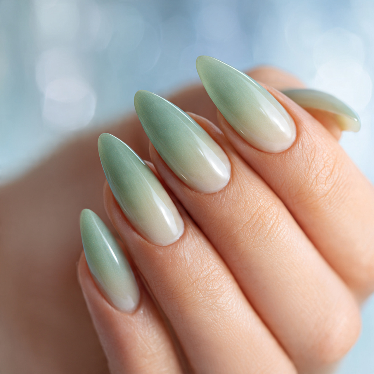 Sage Green Nails: 15 Fresh, Classy & Modern Styles 3 Ombre Sage Green Nails