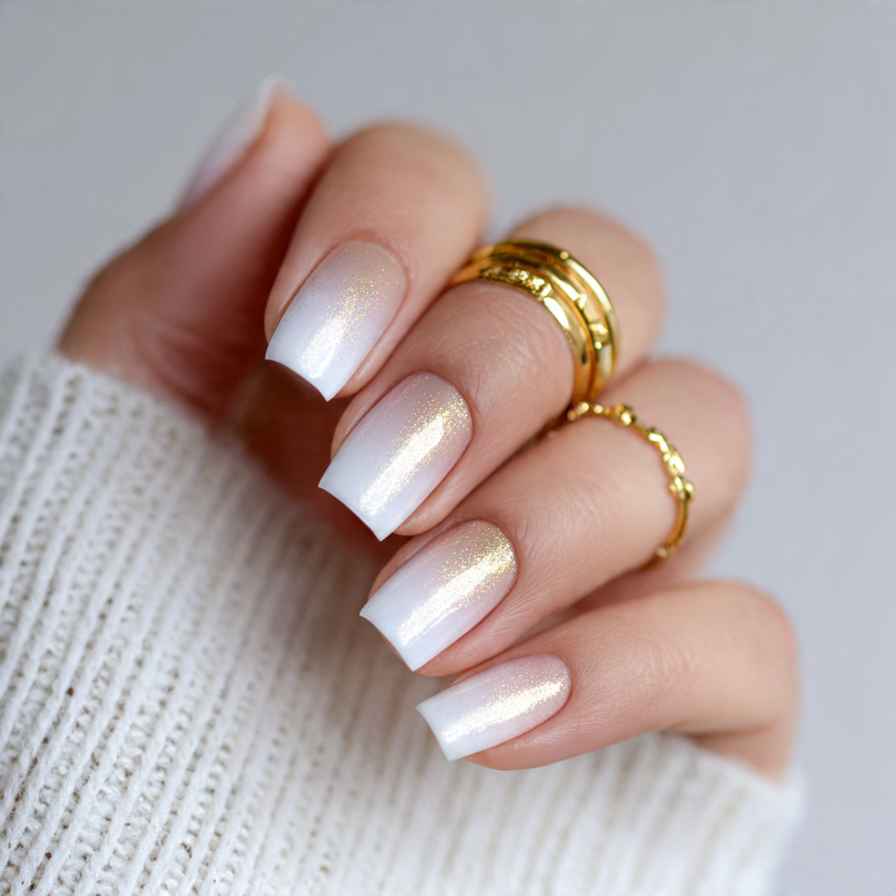 White and Gold Nails: 17 Chic Designs You’ll Love 13 Ombre White And Gold Nails
