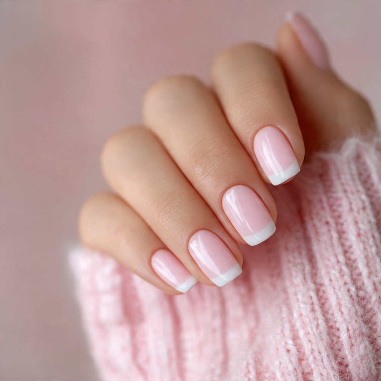 Pink And White Matte Nails
