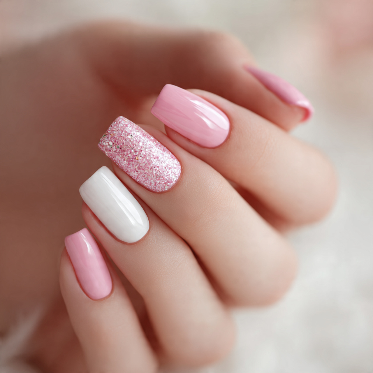 Pink And White Nails Designs