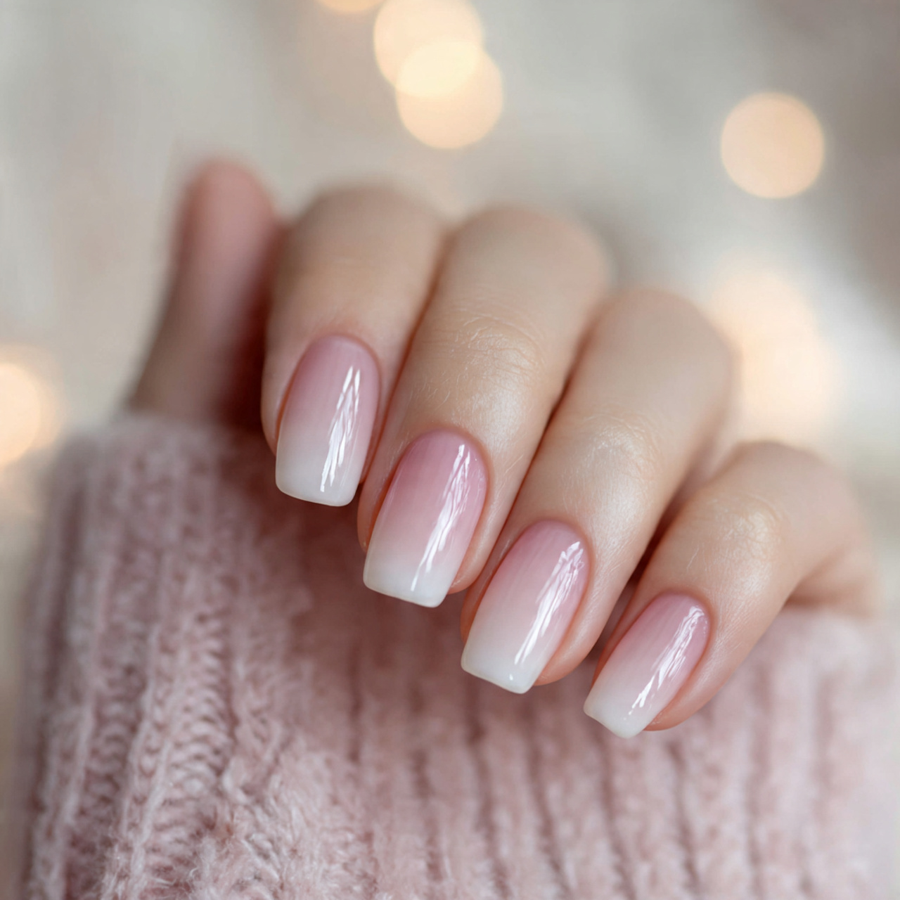 Pink And White Ombre Nails