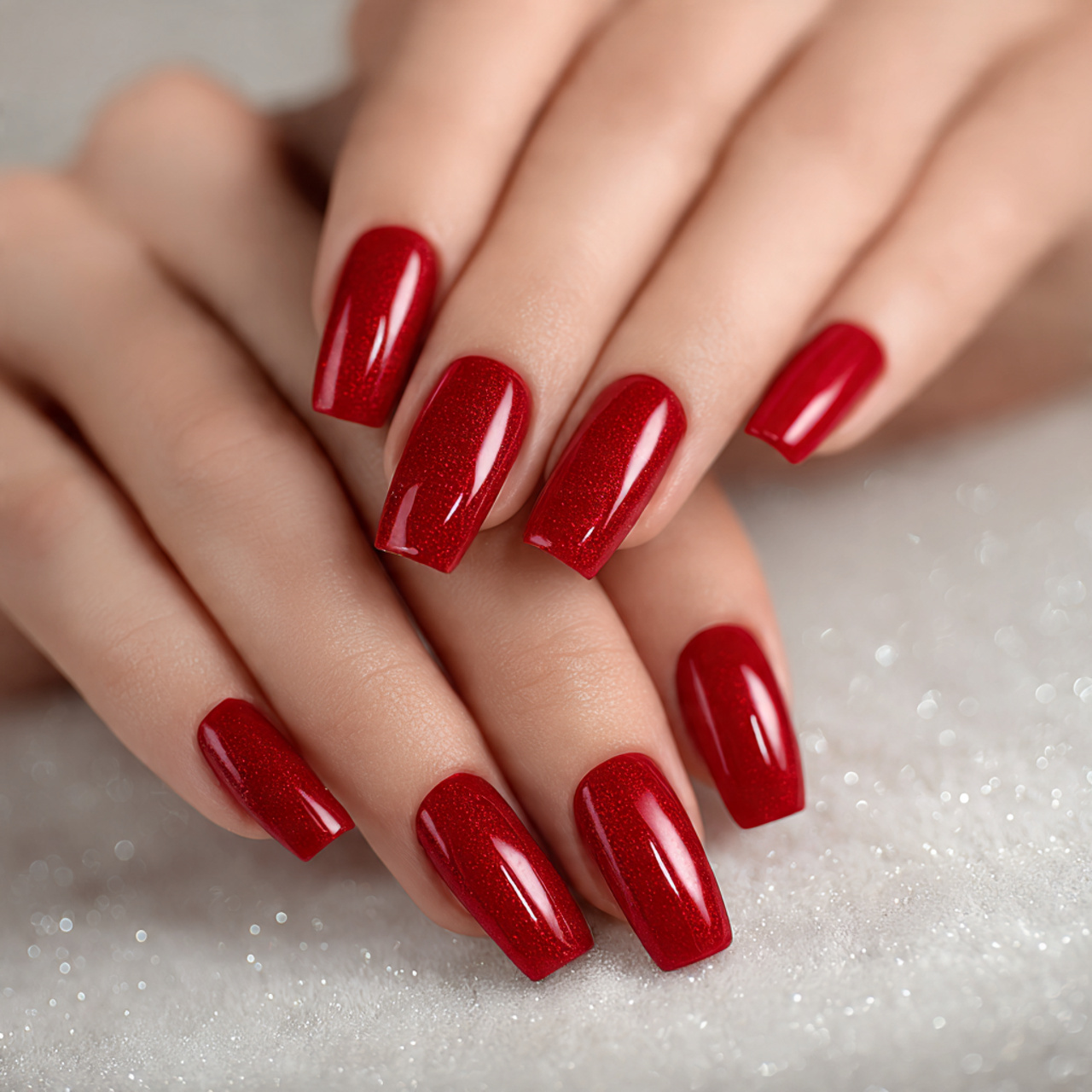Red Acrylic Nails Design