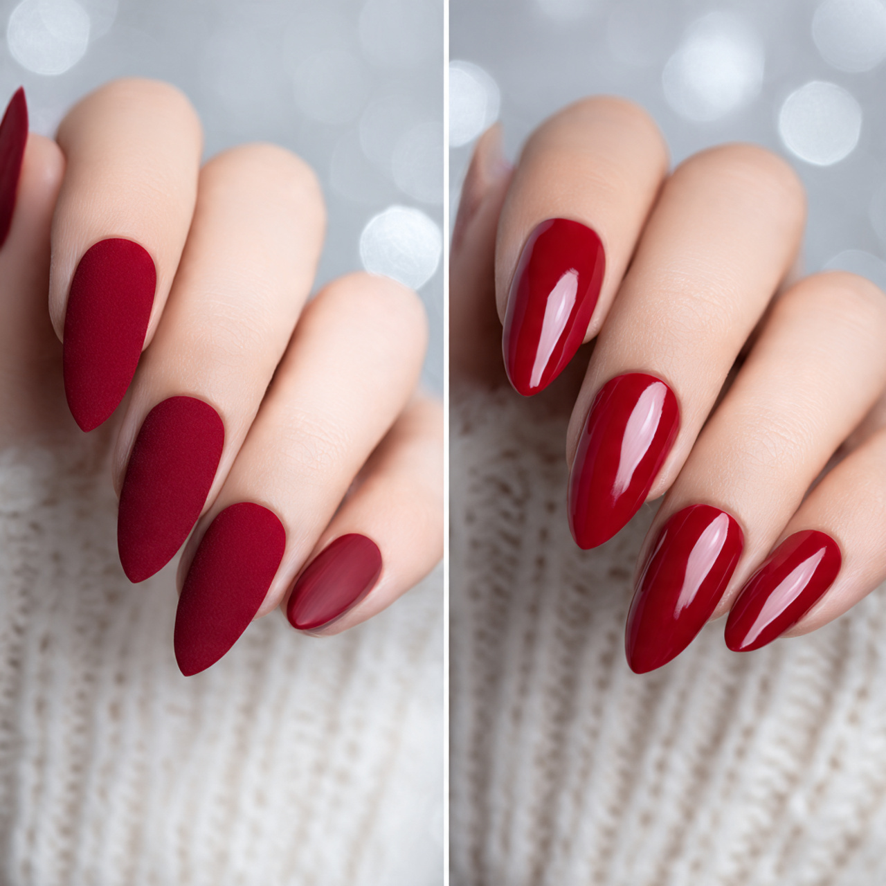 Red Almond Matte vs Glossy