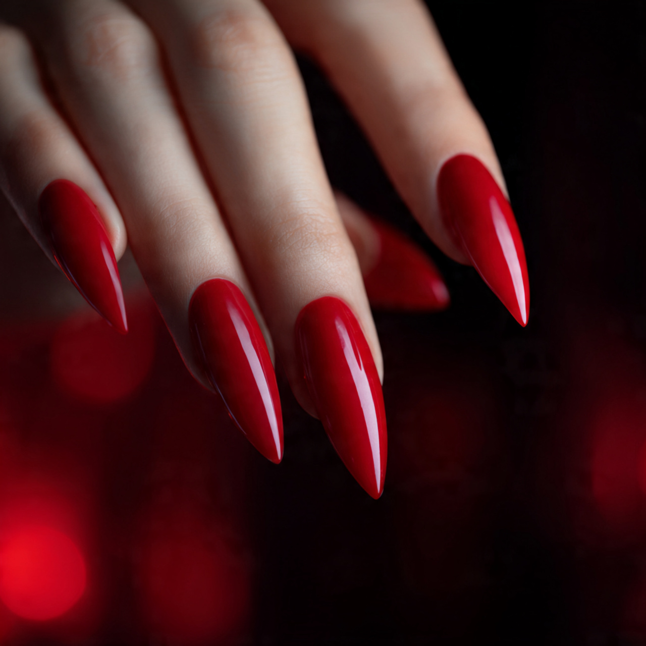 Red Stiletto Nails Design