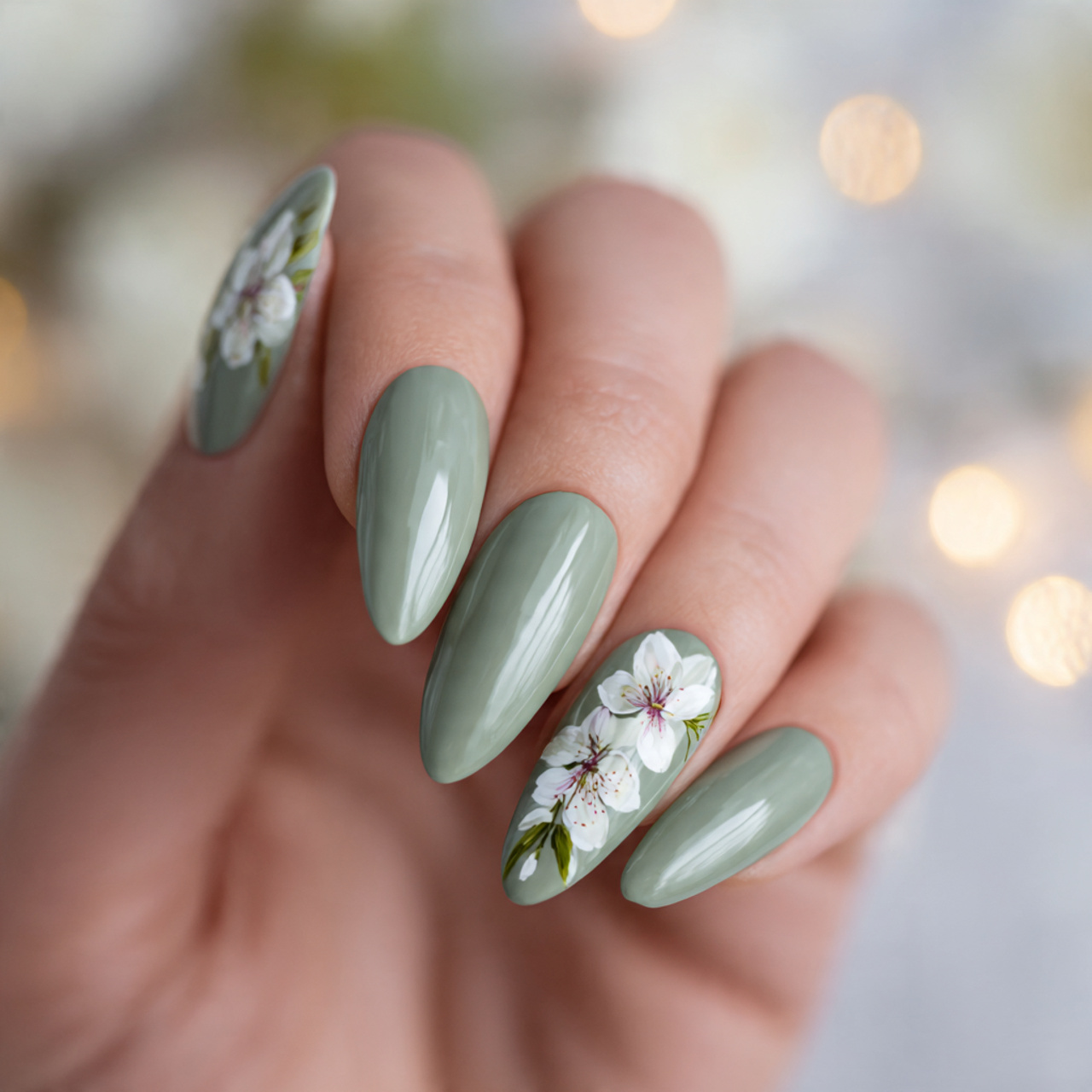 Sage Green Nails: 15 Fresh, Classy & Modern Styles 10 Sage Green Nails with White