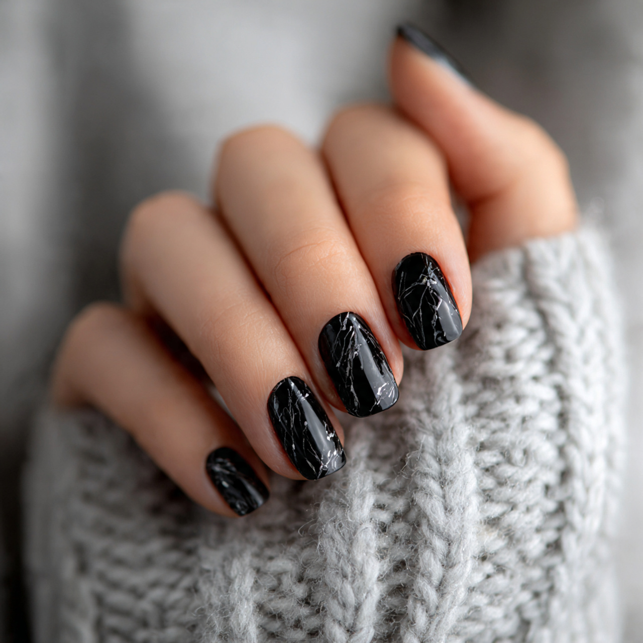 Short Black Nails: 15 Chic Designs You’ll Absolutely Love 8 Short Black Acrylic Nails