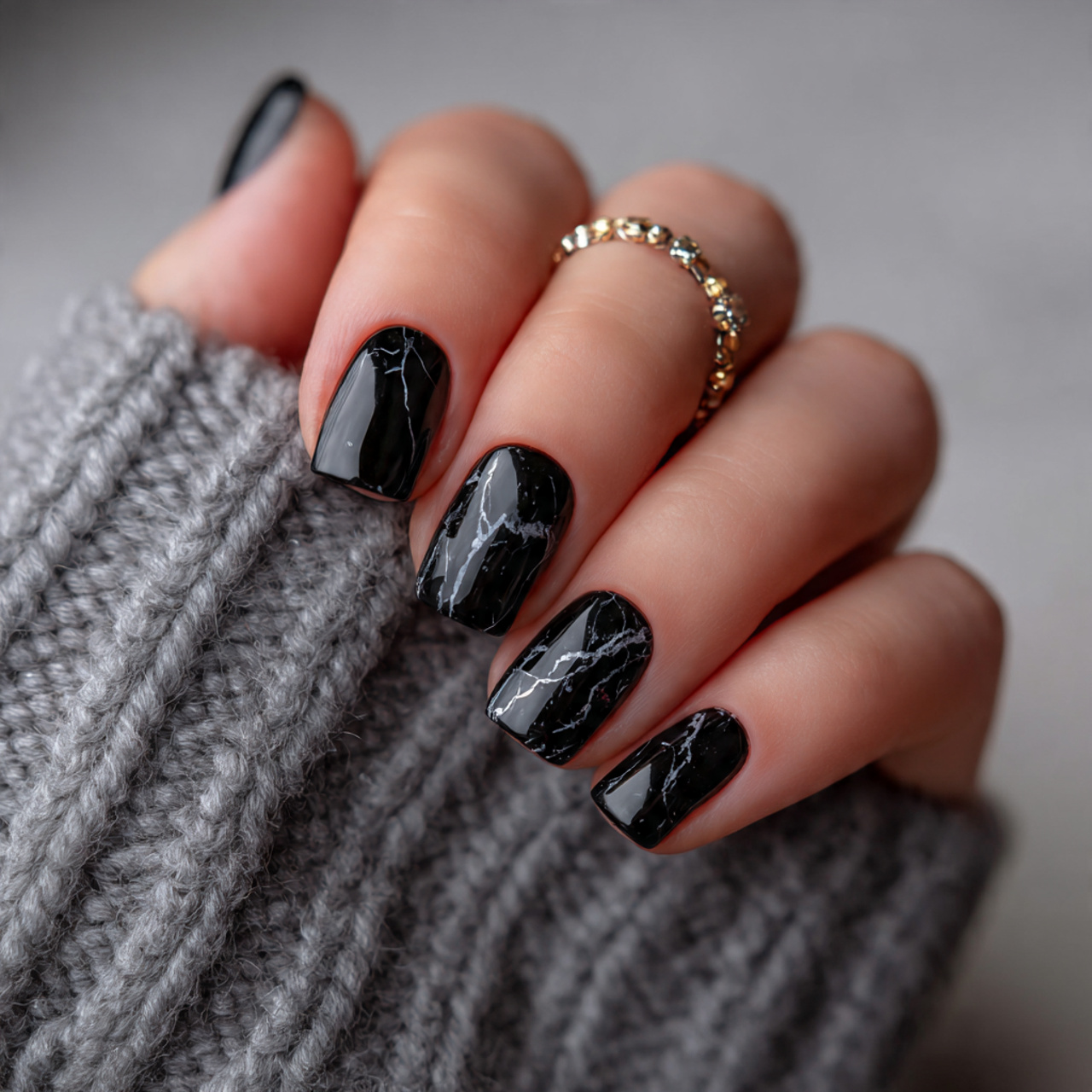 Short Black Nails: 15 Chic Designs You’ll Absolutely Love 9 Short Black Nails for Fall & Winter