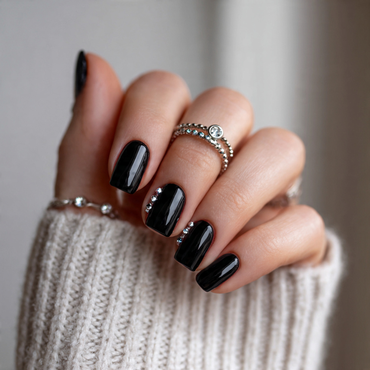 Short Black Nails: 15 Chic Designs You’ll Absolutely Love 10 Short Black Nails for Summer
