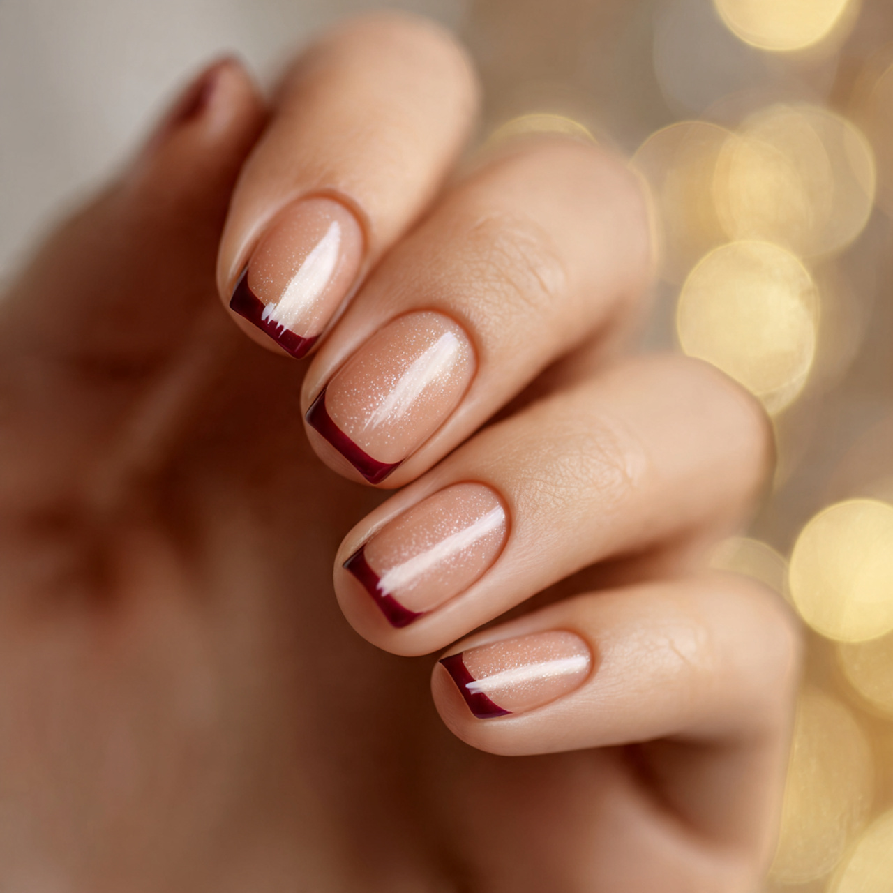 Burgundy French Tip Nails: 18 Classy, Bold & Must-Try Styles 1 Short Burgundy French Tip Nails